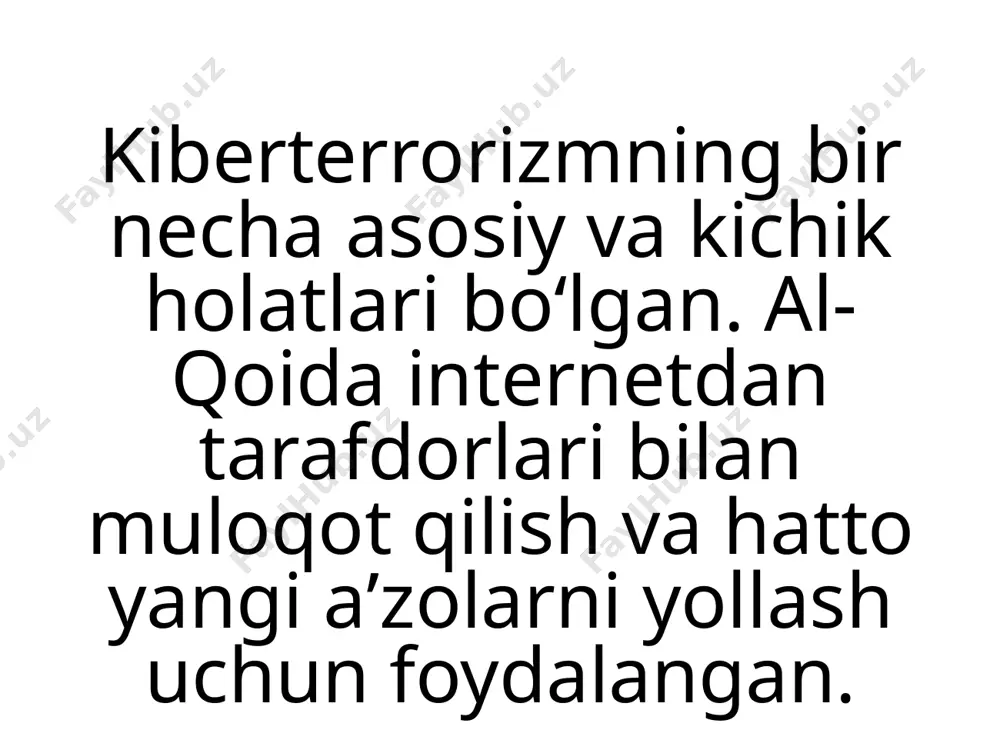 kiber makon, kiber terrorizm, kiber zoʻravonlik tushunchalari - Page 5