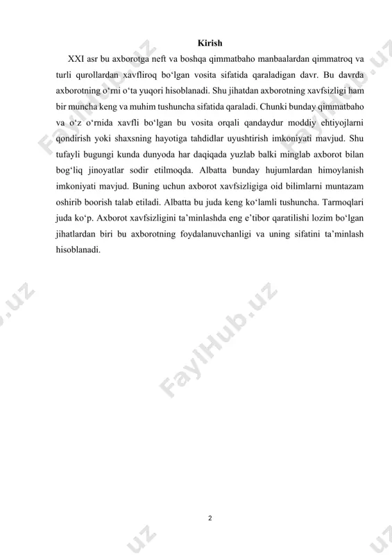 im maqsadi axborot konfidensialligini, yaxlitligini va foydalanuvchanligini ta’minlashdir. kompyuter tizimlaridan ma’lumotlarni saqlash va ishlash uchun foydalanilsa, xavfsizlikni nazoratlash vositalari ma’lumotlarning suiste’mol qilinishidan himoyalashda ishlatiladi. o‘z navbatida, axborot tizimlarining o‘z maqsadiga erishishiga imkon beruvchi foydalanuvchanlikni ta’minlash muhim hisoblanadi. foydalanuvchanlik – avtorizatsiyalangan mantiqiy obyekt so‘rovi bo‘yicha axborotning tayyorlik va foydalanuvchanlik holatida bo‘lishi xususiyati. foydalanuvchanlik axborotni (yoki tizimni) ruxsatsiz “bajarmaslik”dan himoyalash bilan shug‘ullanadi. aob senariysida aob web saytidan boburning foydalana olmasligi anvarning banki va bobur uchun foydalanuvchanlik muammosi hisoblanadi. sababi, mazkur holda anvar pul o‘tkazmalaridan daromad ola olmaydi va bobur esa o‘z biznesini amalga oshira olmaydi. foydalanuvchanlikni buzishga qaratilgan hujumlardan eng keng tarqalgani – xizmat ko‘rsatishdan voz kechishga undovchi hujum (denial of service, dos). foydalanuvchanlik tushunchasi o‘ta keng tushuncha bo‘lib uni turli soxa hodimlari turlicha ta’riflashadi. misol uchun: · konfidensial ma’lumotlarga yoki manbalarga ehtiyoji bo‘lganlar uchun foydalanish imkonini berish; · vakolatli foydalanuvchilarning ma’lumotlardan va axborot tizimlaridan o‘z vaqtida va ishonchli foydalanish imkoniyati; · …