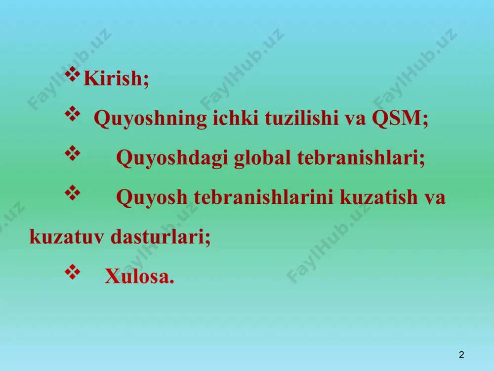 quyoshning global tebranishlarini o’rganish - Page 2