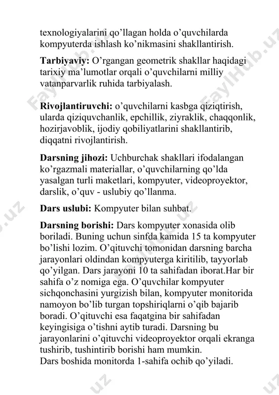 i nechta uchburchakka ajratadi? 4. ikki uchburchakning uchala medianasi o'zaro teng bo'lsa,ularning bissektrisalari ham teng boladimi? 5. perimetrlari teng bo'lgan uchburchaklar o'zaro teng bo'ladimi? 1-sahifa uchburchaklarni turlarga ajrating. 1-sahifa uchburchaklarni turlarga ajrating. 10-sahifa bo'sh o'tirmay bosh qotir. uchburchak doirachachalariga 1 dan 9 gacha bo'lgan raqamlarni shunday joylashtirinki, uchburchakning har tomonidagi raqamlar yig'indisi 20 ga teng bo'lsin. 10-sahifa bo'sh o'tirmay bosh qotir. uchburchak doirachachalariga 1 dan 9 gacha bo'lgan raqamlarni shunday joylashtirinki, uchburchakning har tomonidagi raqamlar yig'indisi 20 ga teng bo'lsin. 4-sahifa shakldan shakl qirqamiz. to'g'ri to'rtburchak berilgan. uni shunday ikki qismga ajratingki, hosil bo'lgan bo'laklar birlashtirilganda, teng yonli uchburchak hosil bo'lsin. 4-sahifa shakldan shakl qirqamiz. to'g'ri to'rtburchak berilgan. uni shunday ikki qismga ajratingki, hosil bo'lgan bo'laklar birlashtirilganda, teng yonli uchburchak hosil bo'lsin. 5-sahifa jumlani davom ettir. 1. ko'pburchaklar ichida eng soddasi .................. 2. uchburchakning ixtiyoriy tomoni uzunligi uning qolgan tomonlari uzunliklari ....... 3. uchburchakning barcha ichki burchaklari yig'indisi................ 4. uchburchak …