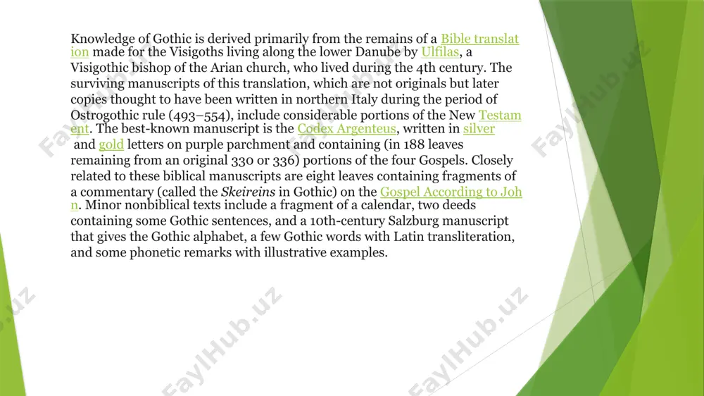 h’ became gothic airþa, proto-germanic *stainaz ‘stone’ became gothic stains). finally, voiced fricatives that occurred or came to occur at the end of a word are unvoiced (e.g., nominative *hlaiaz, accusative *hlaian ‘bread, loaf’ changed to hlaifs and hlaif, respectively [but dative hlaiba]). the germanic languages are a branch of the indo-european language family spoken natively by a population of about 515 million people[nb 1] mainly in europe, north america, oceania and southern africa. the most widely spoken germanic language, english, is also the world's most widely spoken language with an estimated 2 billion speakers. all germanic languages are derived from proto-germanic, spoken in iron age scandinavia and germany.[2] the west germanic languages include the three most widely spoken germanic languages: english with around 360–400 million native speakers;[3][nb 2] german, with over 100 million native speakers;[4] and dutch, with 24 million native speakers the largest north germanic languages are swedish, …