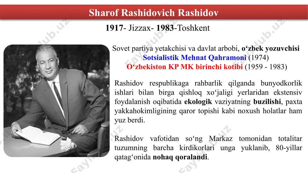 , 29-iyul kungi tebranishlar uy-joylarni vayron qilgan. asosiy tebranish 1966-68 yillarda yuz berib turgan bir qancha aftershoklar bilan davom etdi. zilzilaning qaytalab turishi 2000 martadan ortiq boʻlgan. toshkent trolleybusi - bu toshkentdagi yopiq trolleybus tizimi. linya 1947-yil 5 noyabrda ochilgan. qariyb 63 yil faoliyatda bo`lgan mavjud markaziy osiyodagi eng yirik trolleybus tizimi 2010 yil 1 mayda yopildi. birinchi marshrut bo'yicha harakatlanish vaqti 15 minut edi. 1960-yilda trolleybusni o'rtacha tezligi soatiga 16,5 km. jamoat transportlari toshkentda tramvaylar 1912-2016-yillarda harakatda bo’lgan. ya’ni 29-dekabr 1912-yilda tashkil topgan va 2-may 2016-yilda tugatilgan. 1960 – tramvaydagi yo’l haqi 3 tiyin deb belgilandi. 1962— yangi vagonlar keltirildi. 1963 – muqimiy-farhod liniyasi ishga tushdi. 1966 — farhod-chilonzor-26 liniyasi qurildi. 1968 — toshmi-to’qimachilar liniyasi qurildi. jamoat transportlari uning balandligi 375 metr (14 ta 9 qavatli uy balandligi). teleminora 1978-yildan 6 yil qurigan va 1985-yil 15-yanvarda ishga tushirilgan. 1985-yilda bino balandligi bo‘yicha jahonda 4-o‘rinda turgan. bugungi kunda u markaziy …