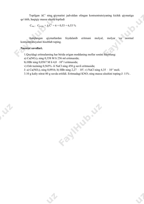 laboratoriya ishi № 6 eritmalar tayyorlash va ularning konstitutsiyasini aniqlash - Page 3
