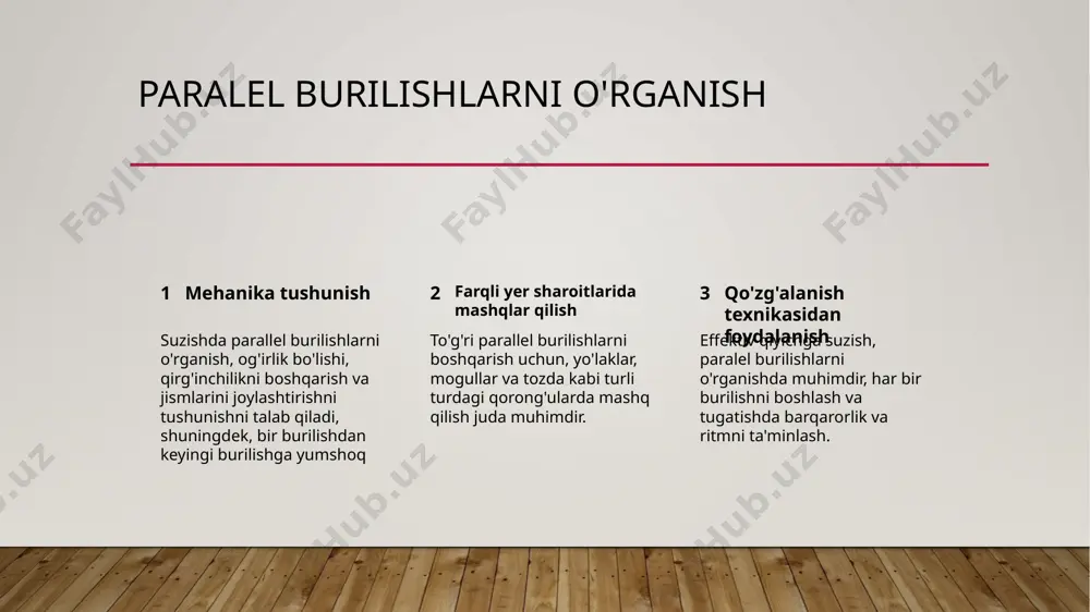 larning tezlik va qat'iyatini oshirishga yordam berishi mumkin, masalan, konuslarning ichidan chet elchilari bilan har xil tezliklarda suzib chiqish. qaror qabul qilish mashqlari qaror qabul qilish mashqlari o'yinchilarga o'yinni o'qish va bosqich ostida tez, samarali qaror qabul qilishni o'rgatishga e'tibor qaratadi. bosqichli burilishlar bilan aylanish suzishda bosqichli suzishlar o'yin sharoitlarini imitatsiya qiladi, jahonchilarning tez-tez burilishlari va qorong'u tomonidan topni himoya qilishlari kerak. baholash va taqrizni o'zgartirish 1 2 3 baholashning ahamiyati qayta aloqa turlari effektiv qayta aloqa strategiyalari baholash, rivojlanishni baholash va o'zgartirish uchun yo'nalishlarni aniqlash imkonini beradi, masalan, talabalar faoliyati yoki xodimlar produktivligi kabi. qayta aloqa formal bo'lishi mumkin, masalan, ish baho berishlar yoki noaniq, ya'ni, o'zaro do'stlar yoki mudirlar tomonidan foydali mulohazalar. effektiv qayta aloqa ma'lum, vaqti kelib chiqqan va harakatga yo'naltirilgan bo'lishi kerak, yangilanish uchun amalga oshiriladigan qadamlarni taqdim etadi. natijalar va suzishni qayta ko'rib chiqish 1 2 3 asosiy narsalar suzishdan o'rganilgan o'rgatishdan olingan o'rgatishdan olingan …