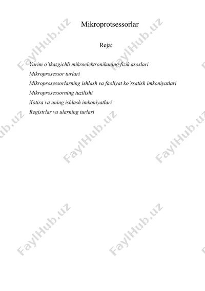 mikroprotsessorlar — DOCX