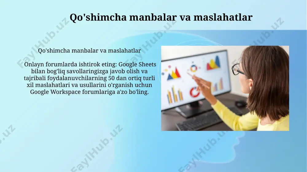 google sheets imkoniyatlarini orgatish - Page 4