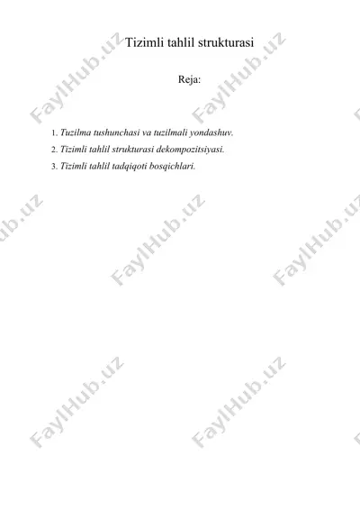 tizimli tahlil strukturasi — DOCX