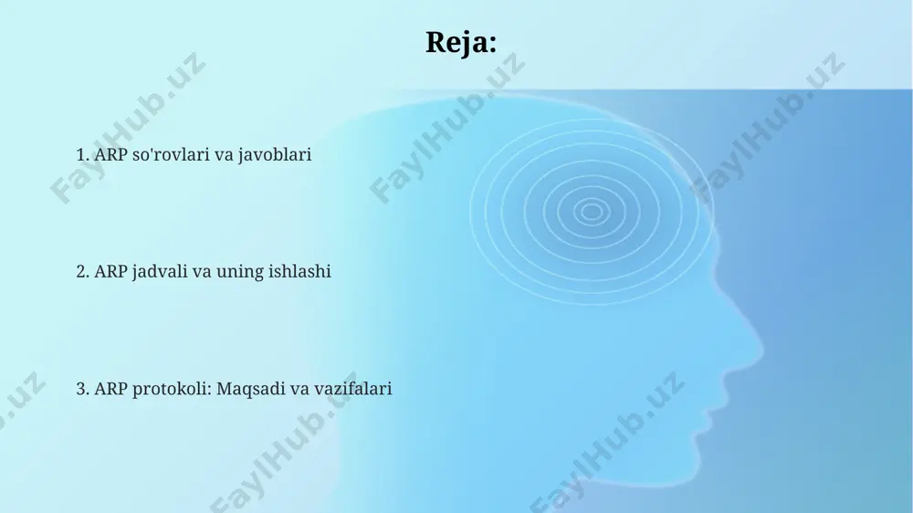 irga uzatadi va unga "kim 192.168.1.20?" degan savolni kiritadi. birinchi arp so'rovidan so'ng, kompyuter olingan mac manzilini (00:1a:2b:3c:4d:5e) o'zining arp jadvalida saqlaydi. keyingi muloqotda, arp so'rovini yuborish o'rniga, to'g'ridan-to'g'ri mac manzilidan foydalaniladi. arpni xavfsizlik nuqtai nazaridan ko'rib chiqish arp zaharlanishi (arp spoofing) hujumlari tarmoqda трафикni o'g'irlashga yoki dos (denial of service) hujumlarini amalga oshirishga imkon beradi, chunki soxta arp javoblari 0 dan 65535 gacha portlarda yo'naltiriladi. dhcp serveridan statik ip-manzillarni tayinlash va arp tekshiruv mexanizmlarini (masalan, dynamic arp inspection) joriy qilish arp билан bog'liq xavfsizlik xavflarini kamaytirishga yordam beradi va tarmoq xavfsizligini oshiradi. arp javoblarini tasdiqlashning yo'qligi tufayli, злоумышленники soxta arp javoblarini yuborish orqali tarmoq qurilmalarining arp jadvalini o'zgartirishi mumkin, bu esa mitm (man-in-the-middle) hujumlariga olib keladi. ip-manzillar va mac-manzillar ip manzillar osi modelining 3-qatlami (tarmoq qatlami) da ishlatiladi, mac manzillar esa 2-qatlami (ma'lumotlarni bog'lash qatlami) da ishlatiladi. ip manzillar yo'nalish uchun, mac manzillar mahalliy tarmoq aloqasi uchun. mac manzillar …