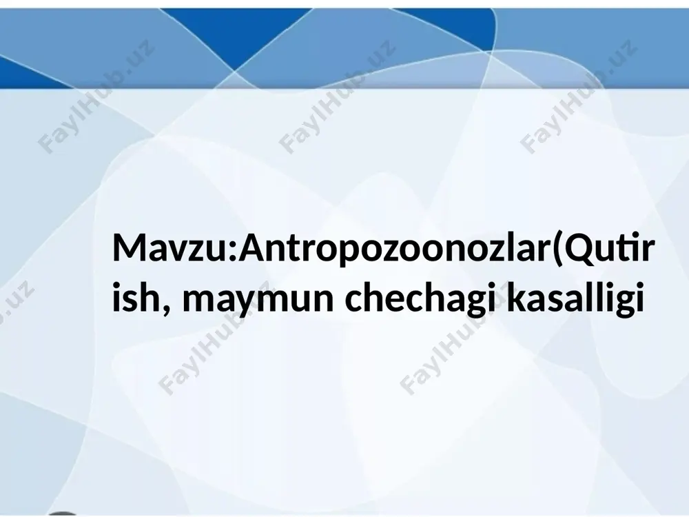 antropozoonozlar(qutirish, maymun chechagi kasalligi - Page 2