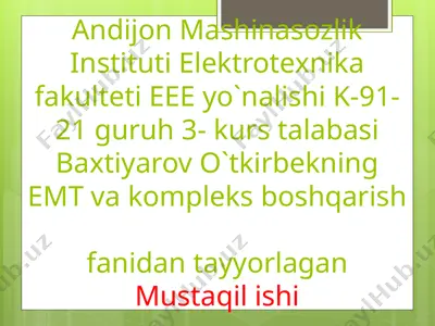 guruhli elektr yuritmalar tahlili — PPTX