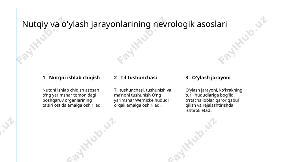 i, empatiyani rag'batlantirib, turli mamlakatlardan insonlar bilan samarali aloqani kafolatlaydi. shaxsiy rivojlanish va o'z fikrlarini bayon qilish ta'lim insonlarga shakllanishlarini rivojlantirish, o'z fikrlarini bayon qilish va ma'noiy muloqotlarga qo'shilishga qudrat beradi, bu esa ularning nutqi va fikrlarining rivojlantirilishiga xizmat qiladi. yashovchi beyni nutq va o'ylashni o'zgartirishi 1 til ishlashda o'zgarishlar beyn yashab, so'zni topish va sodda bajarishda kamayish bo'lishi mumkin, bu esa suhbat jarayonida kerakli so'zlarni topishda qiyinlikka olib kelishi mumkin. 2 kognitiv kamayish va xotira yo'qotishi yashovchi bilan, ma'lumotni saqlash va eslab qolish imkoniyati etkisi bilan, ismlarni, sanalarni va boshqa tafsilotlarni eslab qolishda qiyinlikka olib kelishi mumkin. 3 kommunikatsiya ko'nikmalariga ta'sir yashovchi beyin, tuzilgan va tuzilmagan o'ylarni saqlashda muammolar yashay oladi, bu esa ideyalarni va fikrlarni ovoz berishda qiyinlikka olib kelishi mumkin. psixologiya tadqiqotlarida nutq va o'ylash uchun ta'sir til va kognitiv rivojlanish tilning kognitiv rivojlanishga ta'siri haqida o'rganish, bolalar qanday qilib til o'rganish va o'ylash ko'nikmalarini rivojlantirish haqida …