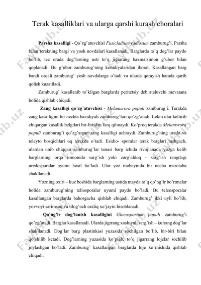 terak kasalliklari va ularga qarshi kurash choralari — DOCX