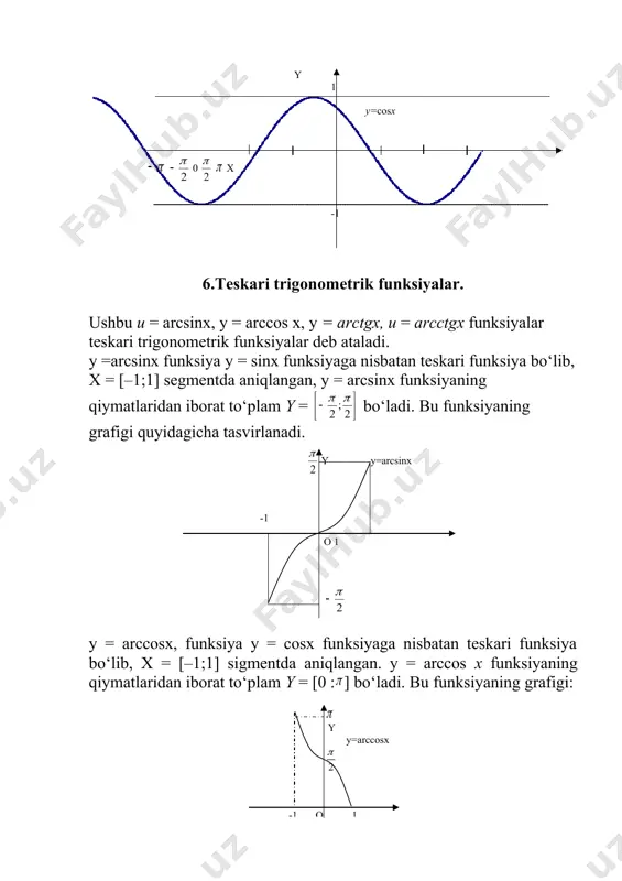 sodda elementar funksiyalar, ularning xossalari va grafigi - Page 5