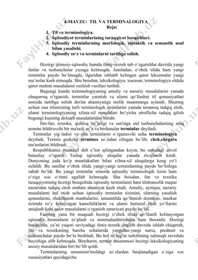 iqtisodiyot terminologiyasi — DOCX
