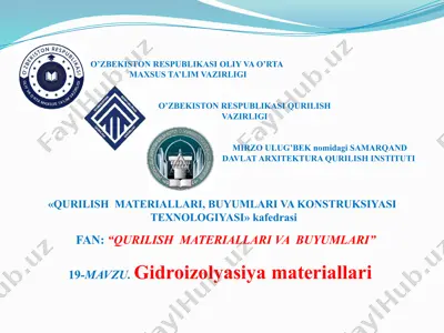 gidroizolyasiya materiallari — PPTX