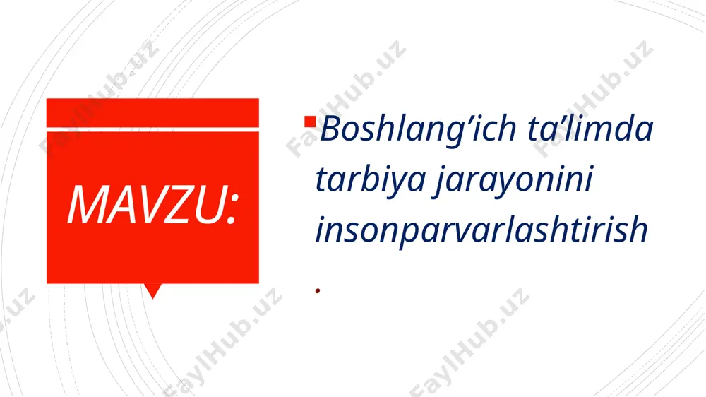 ―o’zbekistonning yangi taraqqiyot davrida ta’lim-tarbiya va ilm-fan sohalarini rivojlantirish chora-tadbirlari to’g’risida‖gi farmonida quyidagi yangi vazifalar belgilangan - boshlang’ich ta’limda tarbiya jarayonini modernizatsiya qilib borish; - boshlang’ich sinf o’quvchilarini yuksak fazilatlar egalari qilib voyaga yetkazish - boshlang’ich sinf o’quvchilari tug’ma qobiliyatlarini rivojlantirish; - boshlang’ich sinf o’quvchilarida namunali shaxsiy sifatlarni shakllantirish. bu vazifalar ijrosi jarayonida boshlang’ich ta’limda tarbiya jarayonini kuchaytirishga erishiladi. buning tarbiya jarayonini bir necha darajalarga bo’lib tashkil etish maqsadga muvofiq bo’ladi. pedagogik tajribalarda quyidagi tarbiya darajalari amaliy sinovdan o’tgan: 1. ijtimoiy daraja. unga ko’ra, boshlang’ich ta’limda tarbiya jarayoni jamiyatimizning ijtimoiy talablari asosida amalga oshirilishi kerak. buning natijasida tarbiya jarayonini kutilgan darajada kuchaytirish imkoniyatlariga ega bo’linadi. 2. institutsional daraja. mazkur tarbiya darajasiga ko’ra, tarbiya jarayoni oila, mahalla va ta’lim tizimi vositasida tashkiliy amalga oshirilishi kerak. bu vositalardan tashqari, bizning jamiyatimizda kattalar ibrati, ajdodlar namunasi va madaniyat taraqqiyoti kabi notuzilmaviy tizimlar ham mavjud. shu sababli boshlang’ich sinf o’quvchilari tarbiya jarayonini kuchaytirishda bunday …
