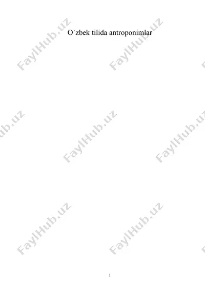 o`zbek tilida antroponimlar — DOC