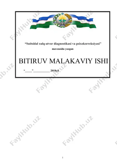 suitsidal xulq-atvor diagnostikasi va psixokorreksiyasi — DOC