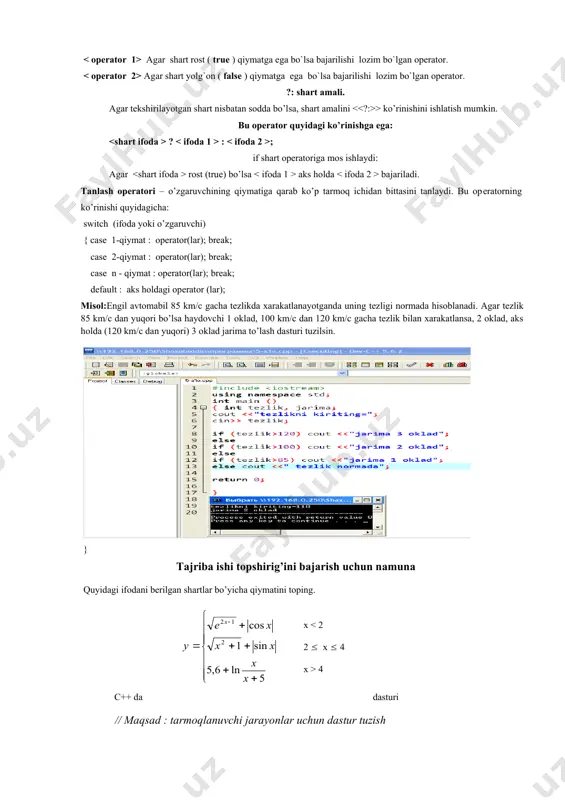 namespace std; int main() { for (int i = 1; i using namespace std; int main() { int n, s = 0; cout > n; for (int i = 1; i va da zarur bo'lgan o'rinda vergul bilan ajratib yozish mumkin. #include using namespace std; int main() { int n; cin>> n; for (int i = 1, j = 1; i >n; do s+=i++; while (i using namespace std; int main() { int i = 1; do { cout using namespace std; int main() { float i = 1; // i - sikl uchun float s = 0; // s - yig'indi do { s += 1 / i; i++; } while ( i using namespace std; int main() { int i = 1; while ( i using namespace std; int main() { float i = 1; // sanagich float s = 0; // yig'indi while ( i using namespace …