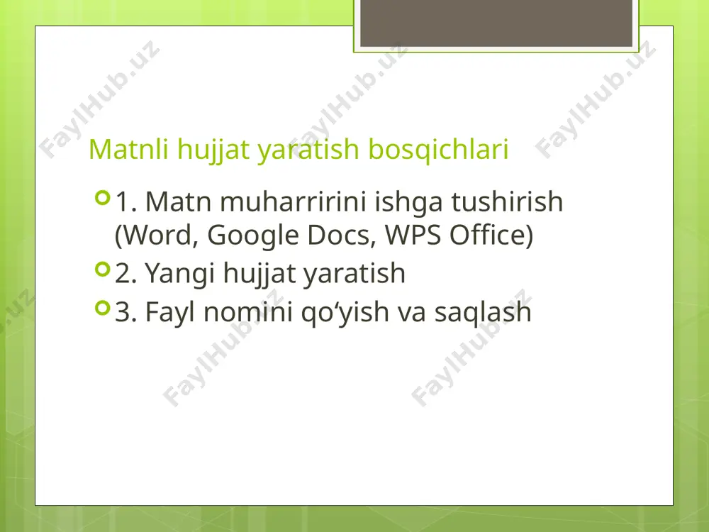 matnli hujjat bilan ishlashni boshlash - Page 3