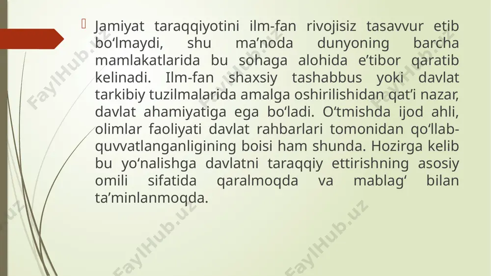 hol, ayniqsa, jahonda ilm-fanning barcha jabhalarida yuksak choʻqqilarga erishayotgan xxi asrga ham xosdir. taraqqiyotimiz oldida turgan ilmiy muammolarni tadqiq qilishda olimlardan oʻzaro hamkorlik, hamjihatlik va uzviy yondashuv talab etiladi. taʼkidlash joizki, ilmiy maktablar davlatning tashkiliy tuzilmalari bilan bogʻlangan boʻlsa-da, u bevosita davlat tuzilmasi sifatida shakllanmaydi, balki ilmiy jamoatchilik eʼtirofi, boshqacha aytganda, muayyan yoʻnalishdagi olimlarning norasmiy jamiyati sifatida yuzaga keladi va rivojlanadi. ilmiy maktablar muayyan sohadagi olimlar faoliyatini mohiyatan bir oqimga yoʻnaltiradi va mujassamlashtiradi m.g.yaroshevskiyning taʼkidlashicha, maktab atamasi qanchalik umumlashgan boʻlishiga qaramasdan, tarixchilar oʻrtasida umum qabul qilingan eʼtirofga koʻra, birinchidan, ijodkorlikka oʻrgatish asnosida tadqiqotchilik jarayonlarining oʻzaro birligini, ikkinchidan, bir guruh olimlar ilmiy pozitsiyasining boshqalar tomonidan qoʻllab-quvvatlanishini anglatadi. oʻz mohiyatiga koʻra, ilmiy maktabda katta avlod tomonidan oʻz izdoshlariga ilm bilan birga, madaniy-axloqiy qadriyatlar ham samarali uzatib turiladi va ilm-fan, taʼlim, ustoz-shogirdlik anʼanasining oʻzaro uzviyligini ifodalovchi modelini namoyon etadi. ilmiy maktab olimlarning oʻzaro ijodiy, doimiy, norasmiy muloqoti, gʻoyalar bilan oʻrtoqlashishi va natijalar muhokamasining …