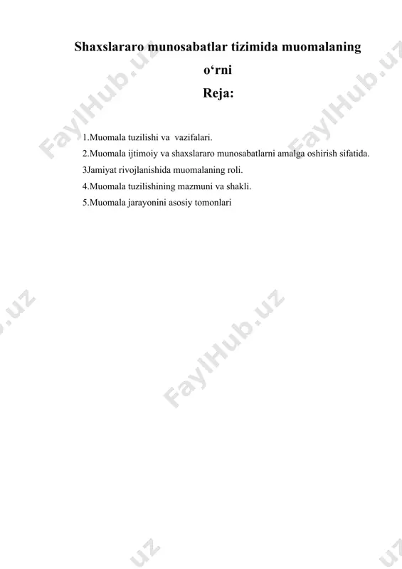 ot tufayli xar bir jamiyatning uz madaniyati, madaniy boyliklari, kadriyatlari mavjud buladiki, buning axamiyatini tushungan insoniyatning eng ilgor vakillari uni doimo keyingi avlodlar uchun saklab keladilar xamda ta’lim-tarbiya va kundalik mulokot jarayonida uni avloddan-avlodga uzatadilar. mulokot murakkab jarayondir. uning tuzilishi kuyidagicha: 1. mulokotning kommunikativ tomoni ― mulokotlarga kirishuvchilar urtasidagi ma’lumot almashinuvi jarayoni. 2. mulokotning interaktiv tomoni ― mulokotga kirishuvchilarning xulk-atvoriga ta’siri. 3. mulokotning perseptiv tomoni ― mulokotga kirishuvchilarning bir-birlarini idrok etishlari va tushunishlari bilan boglik bulgan murakkab psixologik jarayon. xar kanday mulokot rasmiy yoki norasmiy buladi. rasmiy mulokot odamlarning jamiyatda bajaradigan rasmiy vazifalari va xulk-atvoridan kelib chikadi. masalan, raxbarning uz xodimlari bilan, professorning talaba bilan mulokoti. norasmiy mulokot odamning shaxsiy munosabatlariga tayanadi va uning mazmuni usha suxbatdoshlarning fikr-uylari , niyat-maksadlari va emotsional munosabatlari bilan belgilanadi. m: dustlar suxbati, poyezdda uzok safarga chikkan yulovchilar suxbati, tanaffusda talabalarning sport, moda, shaxsiy munosabatlar borasidagi suxbati. odamlarning asl tabiatiga mos bulgani uchun xam norasmiy …