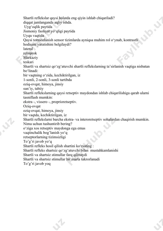 shartli reflekslar va ularning rivojlantirilishi - Page 4