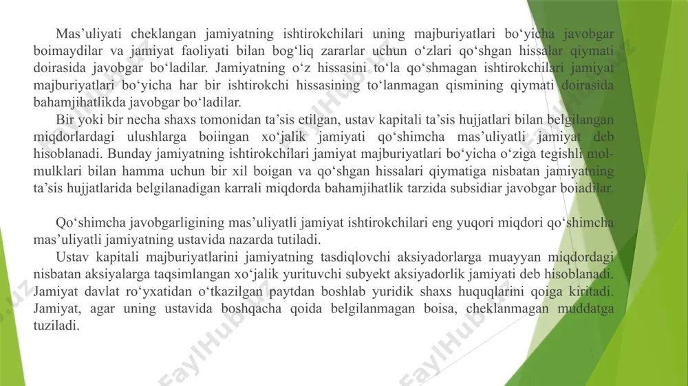 av kapitalini shakllantirish jarayoni tashkilotning tashkiliy-huquqiy shakliga muvofiq qonunchilik hujjatlari bilan tartibga solinadi. qo‘shilgan kapital oddiy va imtiyozli aksiyalarni sotishdan olingan summalarning aksiyalar nominal qiymatidan oshgan miqdori ko‘rinishidagi qo‘shilgan kapital mavjudligi va harakati to‘g‘risidagi axborotlarni umumlashtirish quyidagi hisobvaraqlarda amalga oshiriladi: 8410 “emissiya daromadi”; 8420 “ustav kapitalini shakllantirishdagi kurs farqi”. 8410 “emissiya daromadi” hisobvarag‘i aksiyalarni dastlabki sotishda nominal qiymatidan yuqori bahoda olingan mablag‘lar to‘g‘risidagi axborotlarni umumlashtirish uchun foydalaniladi. ushbu mablag‘lar kelib tushganda 8410 “emissiya daromadi” hisobvarag‘i kreditlanib, xususiy aksiyalarni bekor qilishda sotib olish qiymati va nominal qiymati o‘rtasidagi farq qoplanganda esa ushbu hisobvaraq debetlanadi. 8410 “emissiya daromadi” hisobvarag‘i bo‘yicha analitik hisob oddiy va imtiyozli aksiyalardan olingan daromadlar bo‘yicha alohida yuritila 8420 “ustav kapitalini shakllantirishda kurs farqi” hisobvarag‘i ustav kapitalini shakllantirish jarayonida vujudga keladigan kurs farqlarini hisobga olish uchun foydalaniladi. ustav kapitalini shakllantirish uchun berilgan chet el valyutasi mablag‘larini tan olish ustav kapitaliga ulushlarni kiritish sanasidagi chet el valyutasining so‘mga nisbatan o‘zbekiston …