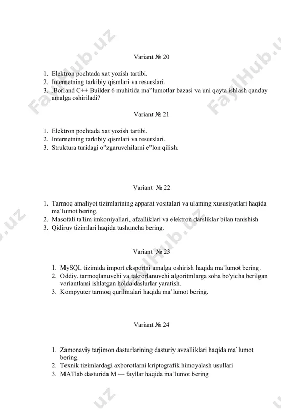 yakuniy nazorati uchun variant savollari - Page 5