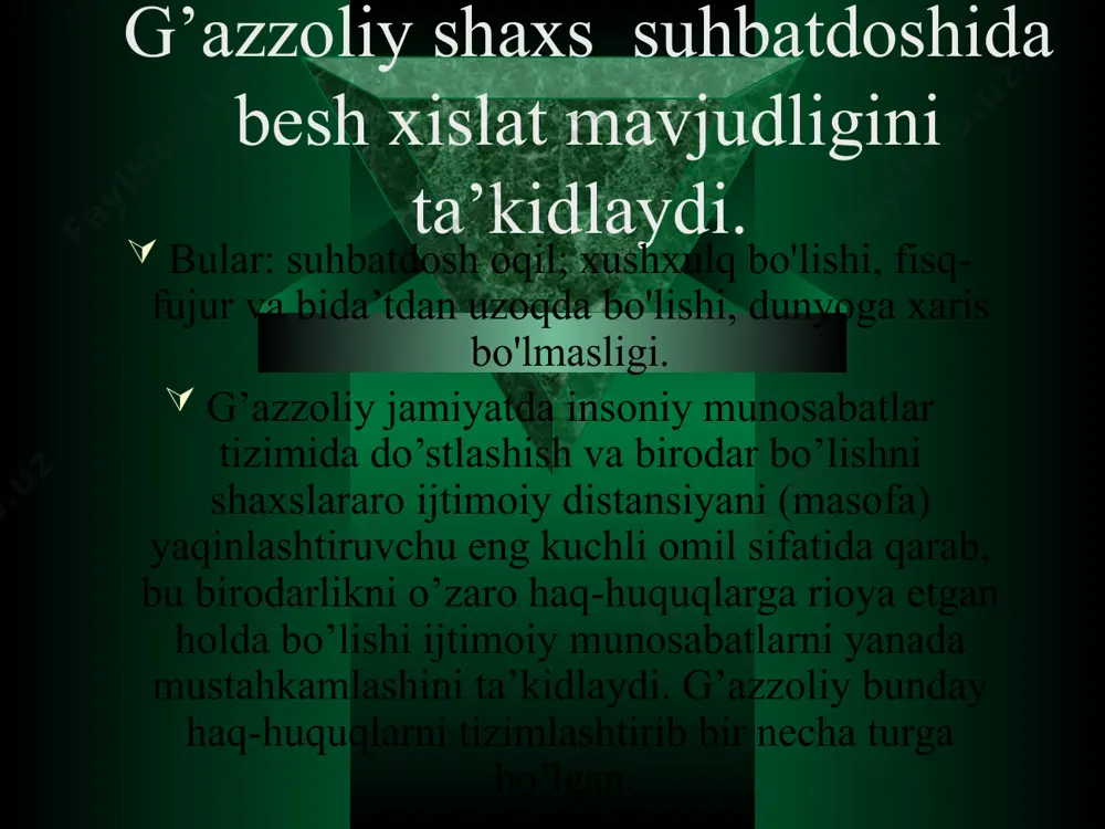 imom g’azzoliyning muhabbatga oid qarashlari - Page 5