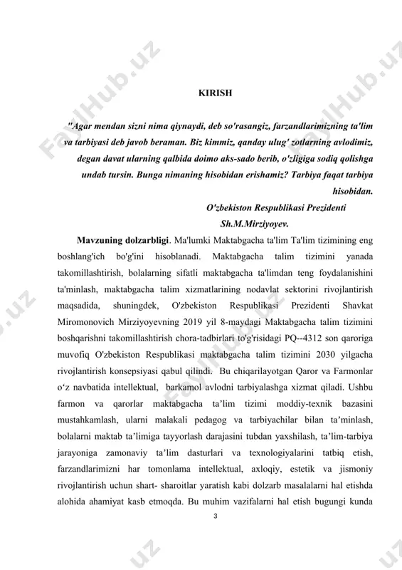yoshdagi bolalarning badiiy-estetik qobiliyatlarini shakllantirishda ijodiy faoliyatning roli juda beqiyos hisoblanadi. bolaning berilgan topshiriqni bajarish jarayonida izlanishi, ijodiy faoliyati namoyon bo‘lishi uchun aniq bugboardga xush kelibsiz. nusxa olingan har qanday matn bu yerga saqlanadi. maqsadga yo‘naltirilgan, rejalashtirilgan, meʼyor va mezonlarga ega bo‘lgan, o‘z-o‘zini anglagan faoliyat zaruriyati seziladi. bu esa bolada atrof-olam obʼektlari va ular haqidagi bilimlarni o‘zlashtirish; taʼlim samaradorligini vujudga keltirish, faoliyatning avvalgi turlariga tayanishni taqozo etadi. xususan, “shaxsdagi ijodkorlik xususiyatlarini qanday tarbiyalash mumkin?”- degan dolzarb muammo bugun paydo bo‘lmagan. azal-azaldan ijodkorlikning boshlanishi bo‘lgan insondagi ijodiy qobiliyatlarni rivojlantirish masalasi bevosita bolalar taʼlim-tarbiyasi bilan shug‘ullanuvchi pedagoglarni ham, tadqiqotchilarni ham hozirgi davrgacha qiziqtirib keladi. taʼlim va tarbiya, shaxsning jamiyatda shakllanishi, qobiliyatlarni rivojlantirish hanuzgacha pedagogikaning eng dolzarb masalasi bo‘lib qolmoqda. maktabgacha yoshdagi bolalarda ijodiy faollikni shaklantirish texnologiyasini ishlab chiqish muammosi ko‘p qirrali pedagogik- psixologik ijtimoiy vazifalardan biri bo‘lib, jamiyat ijtimoiy rivojlanishi va taraqqiyoti uchun dolzarb vazifalardan biridir turli xil tasviriy materiallar bolalarning idroki …