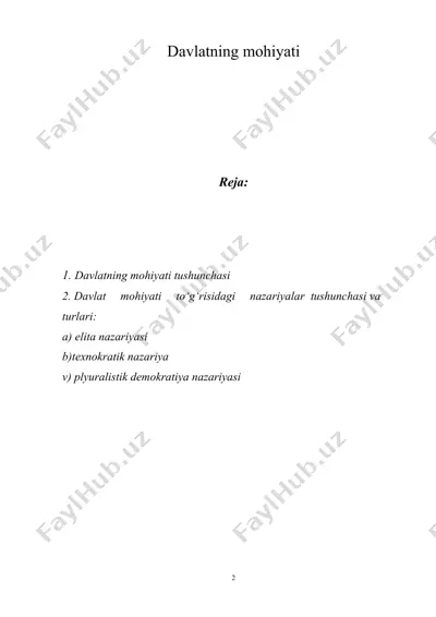 davlatning mohiyati — DOC