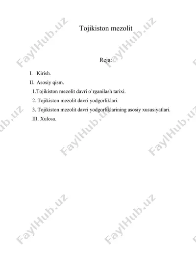 tojikiston mezoliti — DOCX