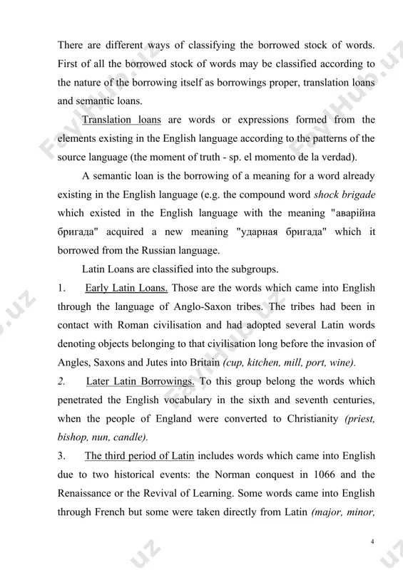 he more completed is this adaptation. while such words as "table", "plate" borrowed from french in the 8th - 11th centuries can be considered fully assimilated, later parisian borrowings (15th c.) such as regime, valise, cafe" are still pronounced in a french manner. grammatical adaption is usually a less lasting process, because in order to function adequately in the recipient language a borrowing must completely change its paradigm. though there are some well-known exceptions as plural forms of the english renaissance borrowings - datum pl. data, criterion - pl. criteria and others. the process of semantic assimilation has many forms: narrowing of meanings (usually polysemantic words are borrowed in one of he meanings); specialisation or generalisation of meanings, acquiring new meanings in the recipient language, shifting a primary meaning to the position of a secondary meaning. completely assimilated borrowings are the words, which have undergone all types of assimilation. such …