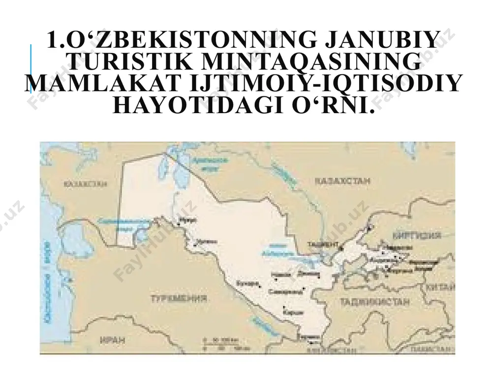 o’p oy­larida ekoturlar uyushtirish imkoniyati bor. 3. mintaqaning turistik resurslari salohiyati hakim at-termiziy yodgorlik majmuasi x-xiv asrlar. bu me’moriy obida eski termiz qal’asining shimoliy-g`arbida barpo etilgan. abu abdulloh muhammad ibn ali ibn hasan ibn bashir al-hakim at-termiziy qator diniy-falsafiy asarlar muallifi, din arbobi, yirik mutasavvif va mashhur olimdir. hakim at-termiziy maqbarasi qadimgi xonaqoh hujralaridan biri bo`lib, alloma shu yerda faoliyat yuritgan: muridlari, shogirdlari va boshqa darvishlarni qabul qilgan, ular bilan suhbatlashgan. ekoturi­stik rayonlashtirishni joyning geoekologik xususiyatlaridan kelib chiqqan tarzda amalga oshirish tabiat va jamiyat o’rtasidagi munosabatlarni uyg’unlash-tirishga xizmat qiladi. sulton saodat majmuasi xi asr. sulton saodat sayyidlar sulolasining maqbarasidir. bu me’moriy majmua oilaviy maqbaralar va marosim xonalaridan iborat bo`lib, asrlar davomida tashkil topgan yaxlit inshootdir. birinchi maqbarada ix asrning ikkinchi yarmida vafot etgan hasan al-amir ismli sayyidning xoki yotibdi. u shu atrofdagi yerlarning egasi, payg`ambarimiz avlodlaridan hisoblanadi. sulton saodat mo`g`ullar istilosi paytida vayron qilingan edi. termizning sharqiy tomoniga joylashgan bu …