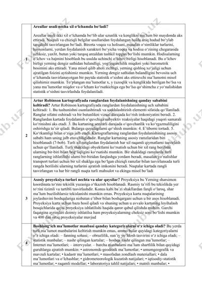 areallar usuli — DOCX