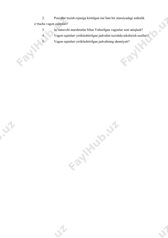 vagon oqimlari yiriklashtirilgan jadvalini tuzish - Page 2