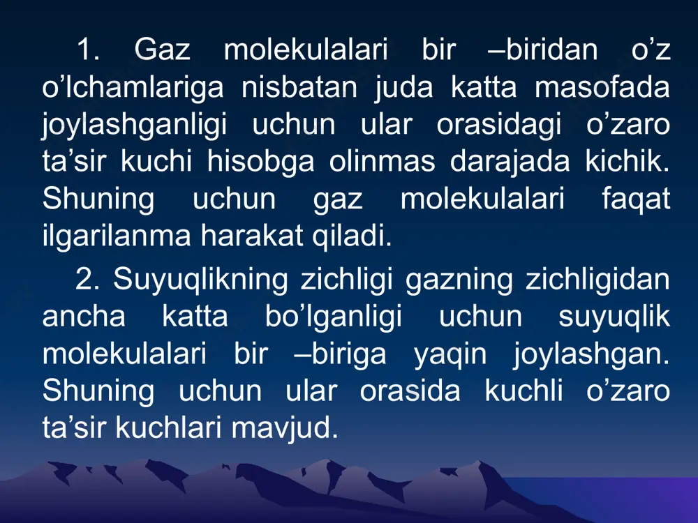 . jismning harorati aniq bir qiymatga yetganda u qattiq holatdan suyuq xolatga o’ta boshlaydi va bu haroratga qattiq jismning erish harorati deyiladi. e’tiboringiz uchun tashakkur image1.png image2.png image3.jpeg image4.jpeg image5.png image6.png image7.jpeg image8.jpeg image9.jpeg image10.jpeg /docprops/thumbnail.jpeg