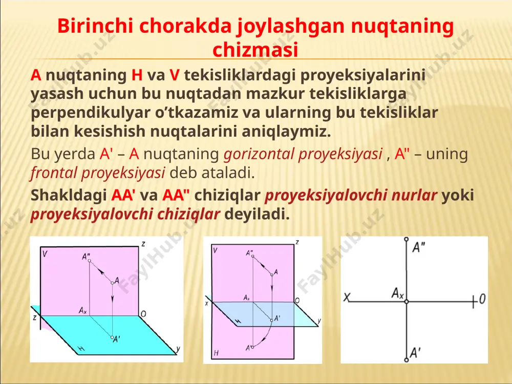 nuqtaning ortogonal proyeksiyalari - Page 4