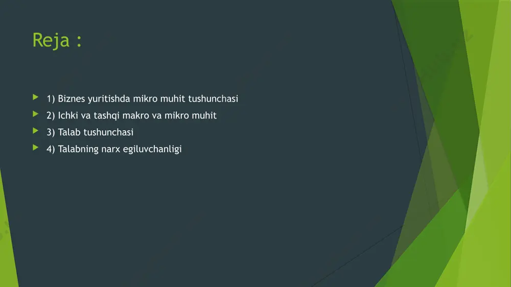 ruxsat oling mikro muhit marketing jarayoni uchun bir necha sabablarga ko'ra muhim ahamiyatga ega. umuman olganda, mikro muhit - bu bevosita yoki operatsion muhit; u har kuni rahbariyatning taktik javoblarini boshqaradi. marketolog biznesning manfaatdor tomonlariga ta'sir qilish uchun marketing aralashmasidan foydalanishi mumkin. 2) ichki va tashqi makro va mikro muhit quyidagi diagrammada ma'lumotlarni qabul qiladigan va ularni iste'mol uchun mahsulotga aylantiradigan tashkilot (ijtimoiy tizim) ko'rsatilgan. jarayon tsiklik bo'lib, yakuniy natijani iste'mol qiladiganlar tanlangan kirishlarni va kelajakda transformatsiya jarayonini moslashtirish uchun foydalaniladigan fikr-mulohazalarni taqdim etadilar. ushbu fikr-mulohazaning maqsadi ushbu iste'molchilarning (mijozlar, oxirgi foydalanuvchilar va boshqalar) ehtiyojlarini yaxshiroq qondirishdir. bu jarayon mikro va makro muhit sharoitida ham sodir bo'lib, unda ushbu jarayonning barcha elementlariga ta'sir ko'rsatadigan omillar va kuchlar mavjud tizim to'rtta asosiy elementdan iborat: kirishlar, tashkilot ichida sodir bo'ladigan o'zgartirish jarayoni, ushbu natijalarning chiqishi va yakuniy iste'moli. kirish ma'lumotlarini umumiy qabul qilingan 5ms qisqartmasi yordamida eslab qolish mumkin. 5m tashkilot ishlashi …