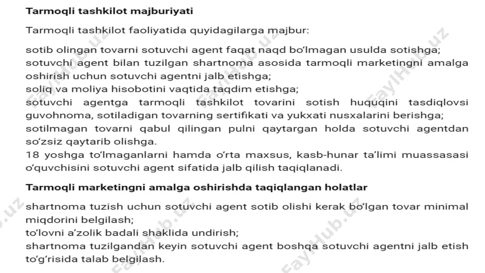 soni odam/mijozlar bilan aloqa soni to'g'ridan-to'g'ri muloqot foydaliligi odam/mijoz jalb qilish sur'ati % mijozlarni jalb qilish dinamikasi 15 tarmoq marketingida innovatsiya va tendentsiyalar mashinali o'rganish kontent tavsiya etish, optimizatsiya va personallashtirish uchun qo'llaniladi. video marketing youtube, tiktok, instagram reels kabi video platformalarining o'sishi. shaxsiylashtirish mijozlarning xohish-istaklariga moslashgan marketingi yondashuvlari. 16 xulosa: tarmoq marketingi - raqamli biznesning muhim qismi tarmoq marketingi biznesni raqamli olamda rivojlantirish uchun juda muhim va istiqbolli strategiya. mijozlar bilan to'g'ridan-to'g'ri muloqot, qiziqarli kontent yaratish va sax'tlarni tahlil qilish tarmoq marketingining asosiy elementlaridir. tarmoq marketingi rivojlanib borar ekan, mashina o'rganishlari, personallashtirish, video kontentlar kabi innovatsiyalar bizneslarning natijalarini yanada yaxshilashga yordam beradi. 17 foydalanilgan adabiyotlar va internet saytlari: kotler f.; osnovi marketinga, moskva, 2021-yil. nosirov p.; abdullayeva l.; marketing — bozor iqtisodiyoti asosi, toshkent, 2009-yil. jalolov j. j.; marketing, toshkent, 2015-yil. gʻulomov s. s; marketing asoslari, toshkent, 2018-yil. https://uz.wikipedia.org/wiki/marketing https://brend.uz/uz/dunyo/tm_1115 https://ummalife.com/post/382304 e’tiboringiz uchun tashakkur! image3.jpeg image4.jpeg image1.png image2.png image5.png …