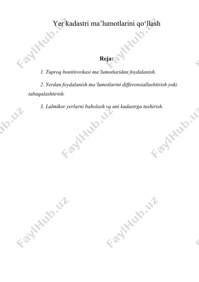 yer kadastri ma’lumotlarini qо‘llash — DOC