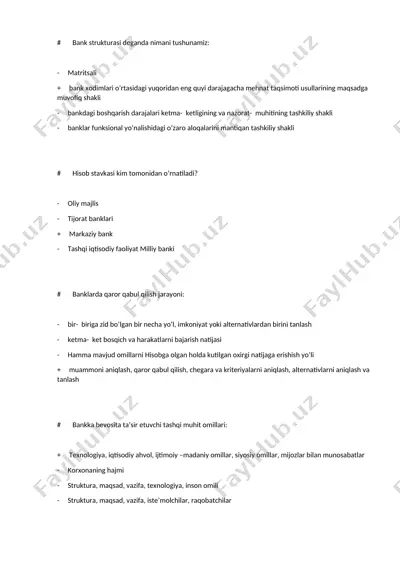 bank strukturasi — DOCX