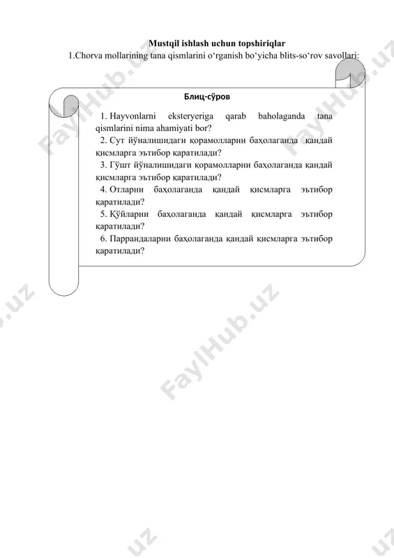 chorva mollarining tana qismlari bilan tanishish - Page 5