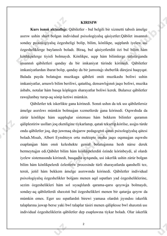 eyn orta mektepte onsha jaqsı oqımaǵan oqıwshı esaplanǵan hám onıń keleshekte genial bolatuǵınına hesh nárse derek bermeytuǵın edi.qábilet bilim hám kónlikpelerdiń ózinde kórinbeydi, al olardı iyelew sistemasında kórinedi, basqasha aytqanda, usi iskerlik ushin zárúr bolgan bilim hám kónlikpelerdi ózlestiriw procesinde túrli sharayatlarda qanshelli tez, tereń, jeńil hám bekkem ámelge asırıwında kórinedi. qábiletler individual psixologiyalıq ózgeshelikler bolǵanı menen aqıl sıpatları yad ózgesheliklerine, sezim ózgeshelikleri hám sol sıyaqlılardı qarama-qarsı qoyıwǵa bolmaydı, sonday-aq qábiletlerdi shaxstıń bul ózgeshelikleri menen bir qatarǵa qoyıw da múmkin emes. eger usı sıpatlardıń birewi yamasa olardıń jıyındısı iskerlik talaplarına juwap berse yaki bwl talaplar tásiri menen qáliplesse bwl shaxstıń usı individual ózgesheliklerin qábiletler dep esaplawına tiykar boladı. olar iskerlik mexanizmin shólkemlestiredi. hám olar qábilet penen birgelikte sheberlikke erisiwdi támiyinleydi, bunıń nátiyjesinde miynette úlken tabıslar qolǵa kirgiziledi. qábiletli, biraq uqıpsız insan kóp nársege erise almaydı. qábilet kónlikpede júzege shıǵadı. haqıyqatında da, qábiletli insannıń kónlikpe hám uqıplılıǵı kóp qırlı hám jetilisken …