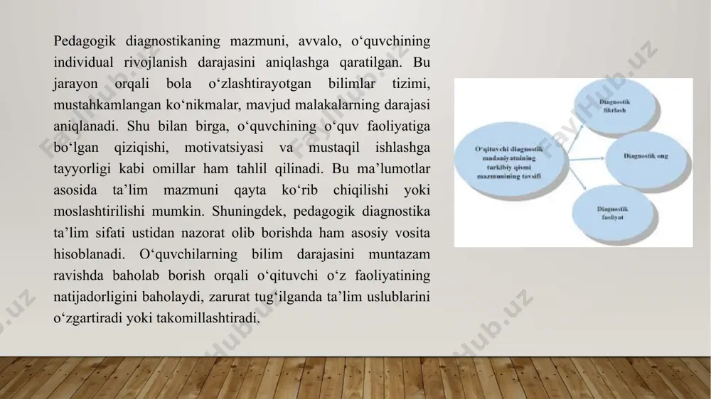 o‘quvchilarning ijodiy faoliyatini tahlil qilish ham samarali usul bo‘lib, bu o‘quvchining tasavvurini, yaratuvchanligini va muammolarni yechish usulini aniqlashda yordam beradi. ijodiy ishlar orqali o‘quvchilarning hissiy holati va fikrlash tarzini kuzatish mumkin. o‘quvchilarning ijodiy ishlari, masalan, rassomlik, esse yozish yoki loyiha ishlari ularning shaxsiy rivojlanishiga va yutuqlariga asoslangan ma’lumotlarni taqdim etadi. ota-onalar bilan hamkorlik qilish ham o‘quvchilarni o‘rganishda muhim ahamiyatga ega. ota-onalar o‘z farzandlarining uyda qanday o‘zini tutishini, o‘qishdagi muvaffaqiyatlarini va muammolarini yaxshiroq biladi. shuning uchun ota-onalar bilan doimiy suhbatlar va uchrashuvlar o‘quvchining shaxsini to‘liqroq o‘rganishga yordam beradi. psixodiagnostika usullari ham o‘quvchilarni o‘rganishda qo‘llaniladigan vositalardan biridir. bu usullar orqali o‘quvchining psixologik holati, qobiliyatlari va ehtiyojlari aniqlanadi. o‘quvchilarni to‘g‘ri yo‘naltirish va ularning potensialini maksimal darajada rivojlantirishda qiziqish va qobiliyatlarni aniqlash juda muhim ahamiyatga ega. har bir o‘quvchining o‘ziga xos qiziqishlari, istaklari va qobiliyatlari bor, va bu faktorlar ularning kelajakdagi kasbiy yo‘nalishini aniqlashda asosiy omillardan biridir. qiziqish va qobiliyatlarni aniqlash metodikasi o‘quvchilarning qiziqish …