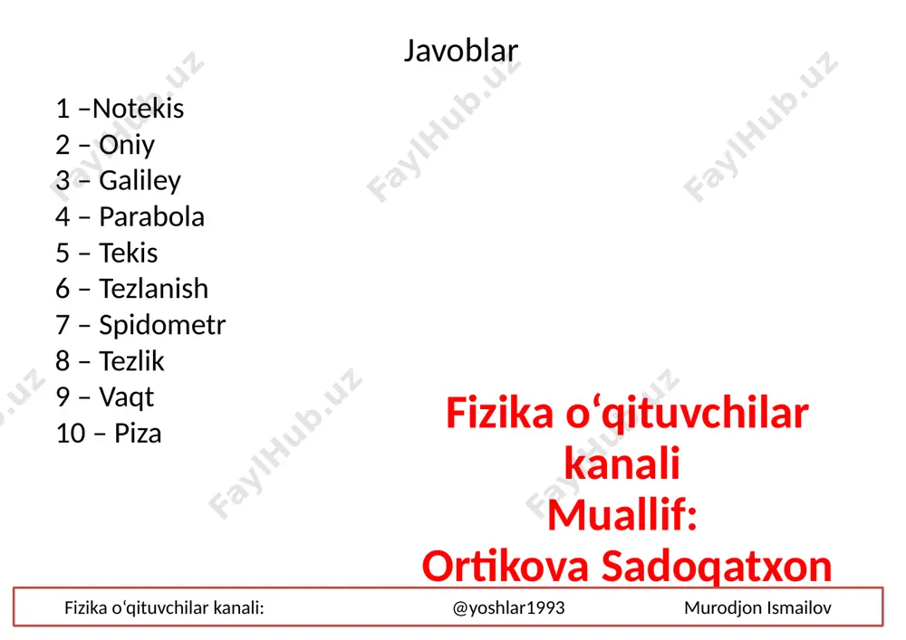 fizika savollari va javoblari - Page 3