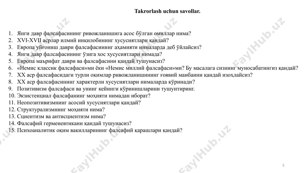 hozirgi zamon falsafasi taqdimoti - Page 5