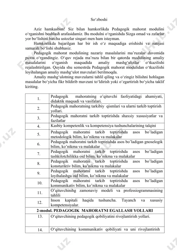 ologiya, matematika, informatika, san’at va boshqa sohalarni birgalikda o‘rganish orqali fanlar integratsiyasini amalga oshirish 🔹 muammoli vaziyatlarni tahlil qilish va o‘quvchilarning avval o‘zlashtirgan bilim, ko‘nikma va malakalarini yangi vaziyatlarda qo‘llash orqali ijodiy hal etishga asoslangan o‘qitish (case study) ✅ yangi talabi: o‘qituvchi faqat bir fanni emas, balki turli soha(fundamental, ijtimoiy, tabiiy va amaliy fanlar)ga oid bilimlarni integrallashi kerak. 2. ijodiy va tanqidiy fikrlashni rivojlantirish 🔹 scamper, mind mapping, design thinking kabi metodlarni joriy etish 🔹 o‘quvchilarni mustaqil qaror qabul qilishga o‘rgatish 🔹 muammolarni tahlil qilish va innovatsion echimlarni topish ✅ yangi talabi: o‘qituvchining asosiy vazifasi standart darsni tashkil etish va o‘tkazish emas, balki dars davomida muammoli vaziyatlarni vujudga keltirib o‘quvchilarni yangi g‘oyalar yaratishga undashi kerak. 3. raqamli pedagogika va aktdan foydalanish 🔹 onlayn platformalar (coursera, khan academy, edx) 🔹 virtual va kengaytirilgan reallik texnologiyalari (vr, ar) 🔹 masofaviy va gibrid ta’lim metodlarini qo‘llash ✅ yangi talabi: o‘qituvchi ta’lim-tarbiya jarayonida maqsadga …