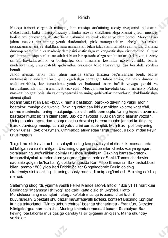 axrlangan. musiqachilar uning bobosi, bobosi, otasi, otasining aka-ukalari, ularning farzandlari, shuningdek, ioxann sebastyanning akalari edi. keyinchalik taniqli musiqachilar uning o'g'illari bo'lishdi. 17-18 asrlar davomida baxning oilasidan bo'lgan ko'plab organistlar, bastakorlar, skripkachilar, flutistlar, fransistlar, trubaterlar turingiya atrofida joylashdilar, shuning uchun "bax" so'zi deyarli "musiqachi" so'ziga sinonim edi. bax oilasining erkak avlodi uchun odatiy bo'lgan musiqashunoslik kasbi yoxann sebastyan yoshligidanoq tayyorlangan. uning birinchi o'g'il o'qituvchisi otasi, skripkachi, eyzenaxdagi shahar musiqachisi edi. maktabda ioxann sebastyan xorda qo'shiq kuylaydi, odatda kambag'al boshlang'ich maktab o'quvchilaridan iborat; kichik pul evaziga ular turli festivallarda chiqishgan va dafn marosimlarida va to'ylarda ruhiy qo'shiqlar kuylashgan. to'qqiz yil davomida yoxann sebastyan etim qolgan va uning akasi ioxan kristof tomonidan tarbiyalangan. ukasining rahbarligi ostida yoxann sebastyanning keyingi musiqiy mashg'ulotlari bo'lib o'tdi. ammo iste'dodli iste'dodli tabiat iohann kristofning pedantik, maktab mahorati darslariga qanoat hosil qilishi mumkin emas. u quruq, sezgir musiqachiga aylandi. qiziquvchan, musiqiy bola uchun bu juda qiyin edi. shuning uchun, …